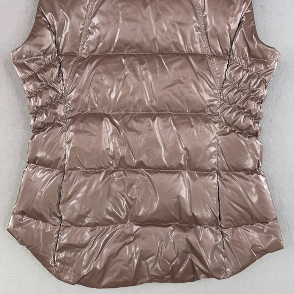 Athleta Vest Womens Small Pyrite Shine Metallic Downtown Puffer Down Waterfowl - Picture 8 of 16